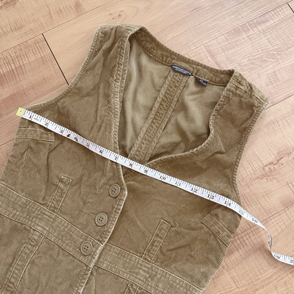 Vintage Tailored Fitted Corduroy Brown Vest - Picture 3 of 8